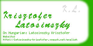 krisztofer latosinszky business card